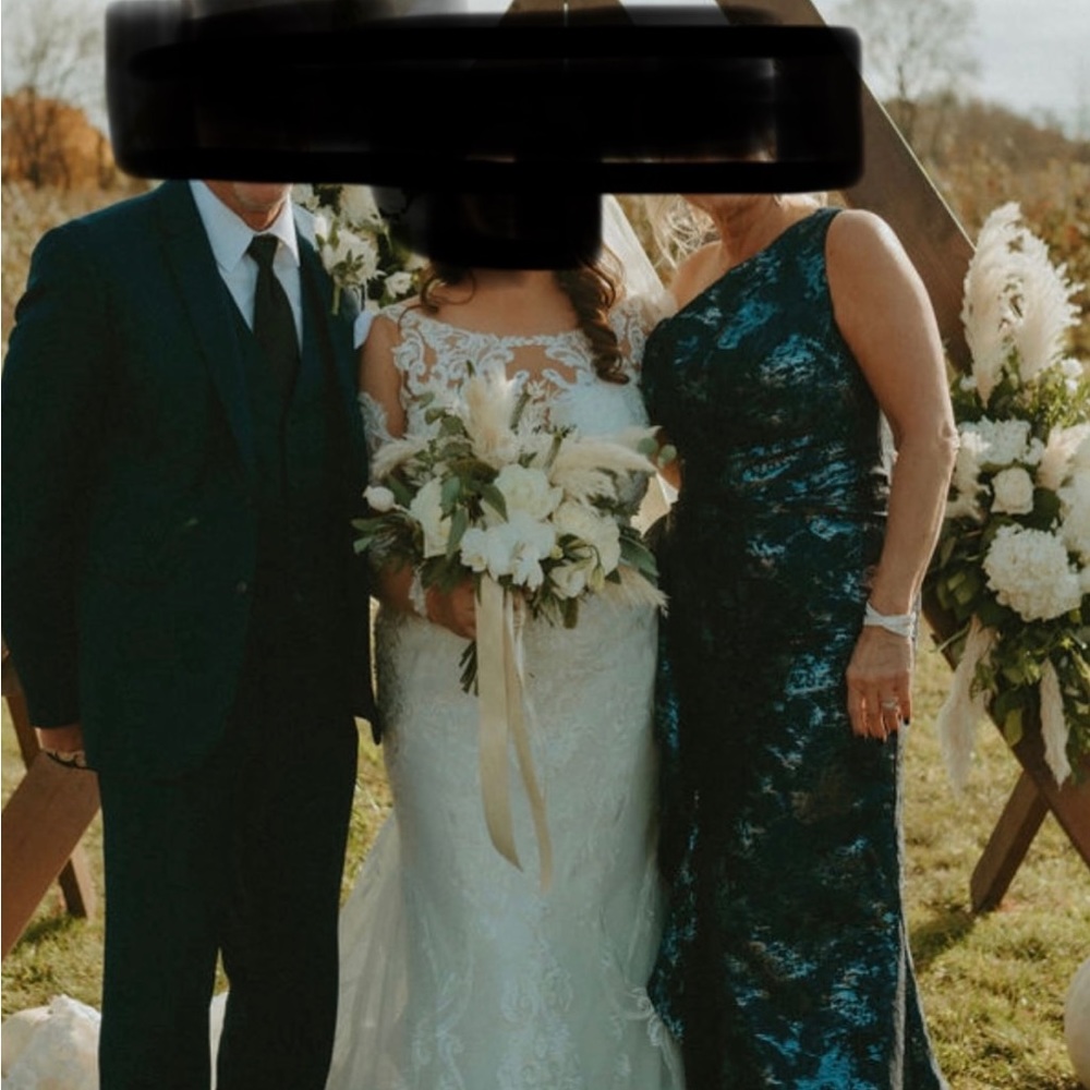 Teri Jon Fitted Navy Metallic Mother of the bride gown